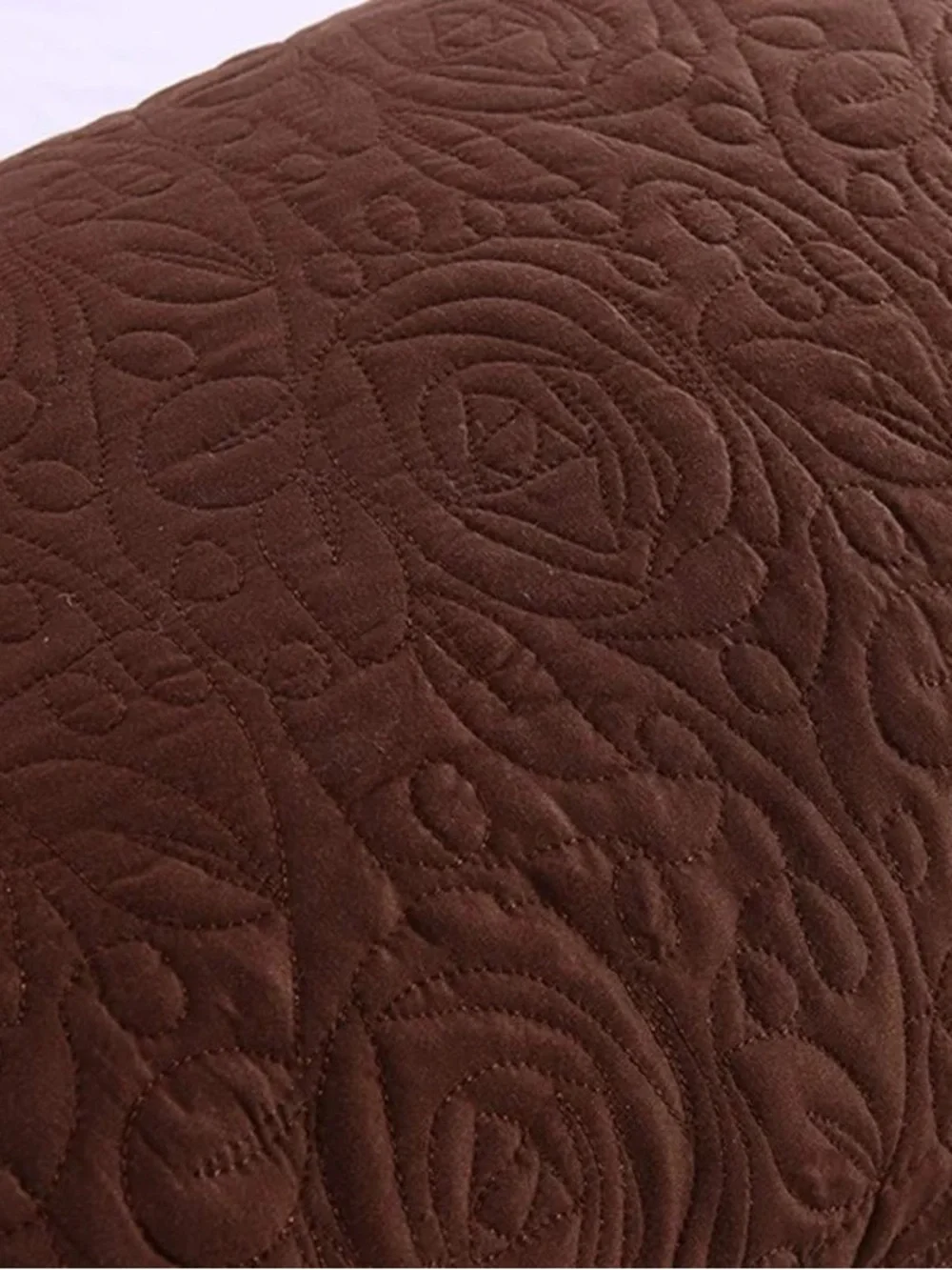 Quilted Pillow Sham Pair in Chocolate Brown